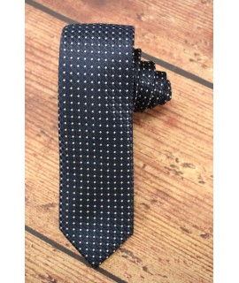 Pánska kravata - tmavomodrá s bodkami (6cm)