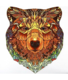 3D drevené puzzle handmade - Medveď A3