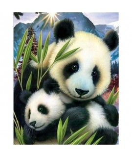 5D Diamantová mozaika - LARGE - Mama panda