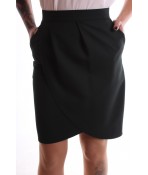 Dámska elastická sukňa s vreckami - tmavozelená