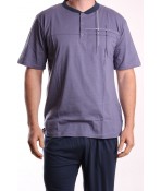 Pánske pyžamo s krátkym rukávom DEVELOP 12213 - sivomodré