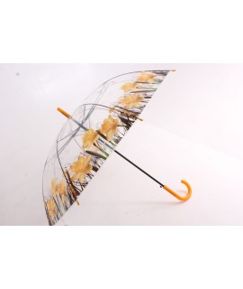 Vystreľovací dáždnik transparentný, ART:POE1315 "NARCIS" - bledooranžový (p. 98 cm)