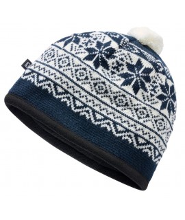 Brandit pánska zimná čiapka so škandinávskym vzorom - snehové vločky - modrá