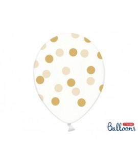 Číre balóny s bodkami - Crystal Clear - 30cm, 6ks