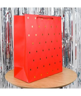Darčeková taška - Kosoštvorce - veľkosť M Červená