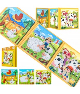 Detská kniha - Magnetická puzzle farma