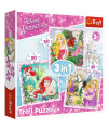 Detské puzzle - Disney Princess - 3v1