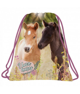 Detské vrecko na prezuvky - I love horses