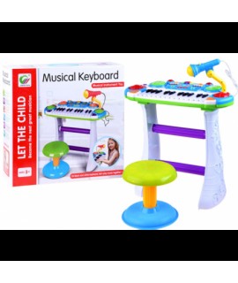 Detský klavír so stoličkou - Musical Keyboard