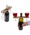 Drevený stojan na víno a poháre