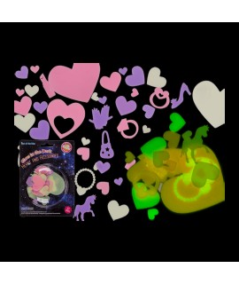 Fluorescenčné nálepky - Hearts & Accessories 21ks