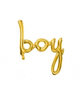 Fóliový balón - BOY, zlatý 63cm