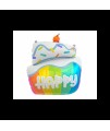 Fóliový balón - Dúhová torta Happy - 60x50 cm