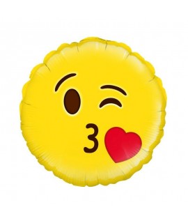 Fóliový balón - Emoji Kiss - 45cm