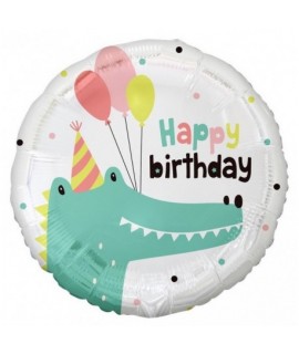 Fóliový balón - Happy Birthday Crocodile - 46cm
