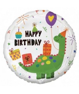 Fóliový balón - Happy Birthday Dinosaur - 46cm