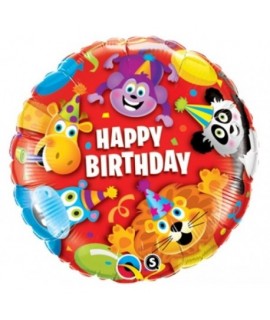 Fóliový balón - Happy Birthday ZOO - 46cm