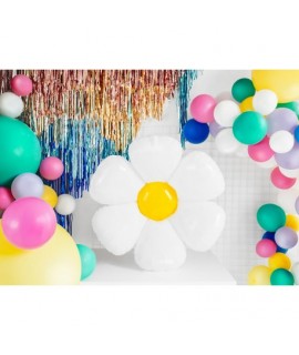 Fóliový balón - Kvietoček - biely, 97x103 cm