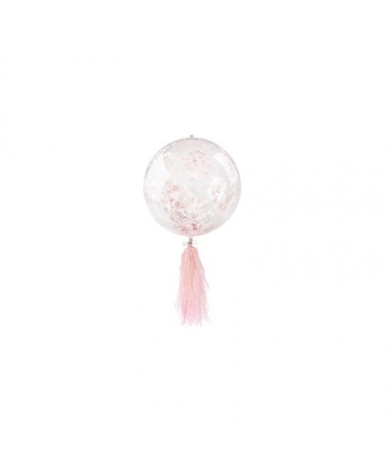 Konfetový balón so strapcami 45 cm Ružová