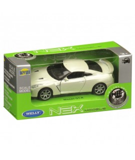 Kovový model auta - Nex 1:34 - Nissan GT-R Strieborná