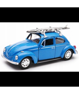 Kovový model auta - Nex 1:34 - Volkswagen Beetle (Surf) Modrá
