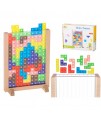 Logický drevený hlavolam - Tetris 42 dielikov