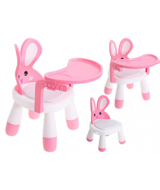 Multifunkčná detská stolička - Bunny Chair Ružová
