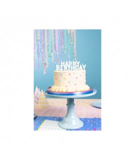 Narodeninové sviečky - Happy Birthday - biele
