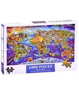 Náučné puzzle Mapa kontinentov 1000 dielov