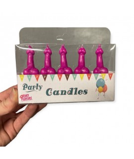 Party sviečky - Little Penis (5 ks) Ružová