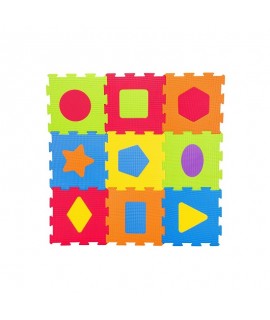 Penová puzzle podložka - Geometrické útvary 9ks