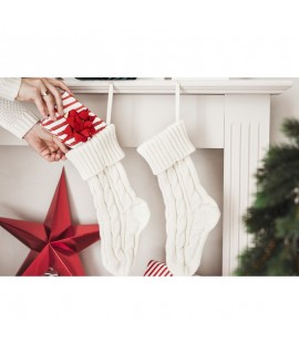 Pletená vianočná ponožka 15,5x34 cm