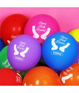 Set farebných balónov Super Dick Forever, 30cm (7ks)
