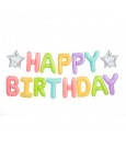 Set fóliových balónov Happy Birthday - Pastelové, 395x35cm