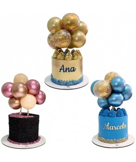 Set mini balónikov na tortu - Birthday Balloons (10ks) Ružová