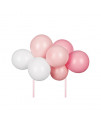 Set mini balónikov na tortu - Color mix topper - 10ks Ružová