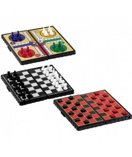 Set mini magnetických stolných hier 3v1 - Šachy / Dáma / Človeče