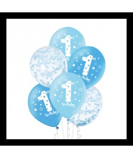 Set modrých balónov - My first birthday, 30cm 6ks