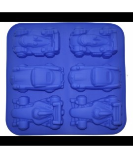 Silikónová forma na pečenie - Závodné autíčka 6 ks