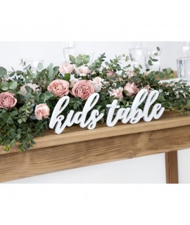 Stolová dekorácia Kids table - prírodné drevo - 38x10cm
