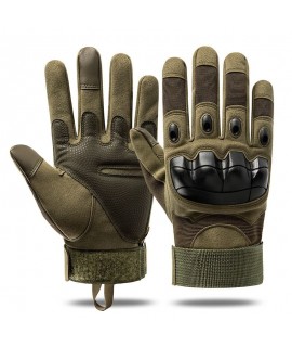 Taktické ochranné rukavice - čierne / zelené Čierna, L