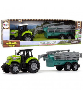 Traktor s postrekovačom - Zelený, 23cm