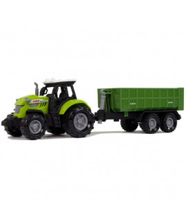 Traktor s vyklápacou vlečkou - Zelený, 23cm
