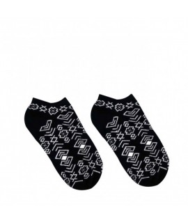 Veselé ponožky HESTY - Čičmany členkové čierne 35-38