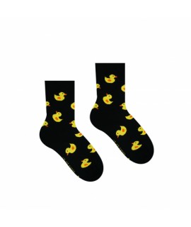 Veselé ponožky Hesty - Kačička čierna - Detské 25-29
