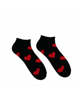 Veselé ponožky Hesty - Srdiečko čierne - členkové 43-46
