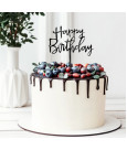 Zápich na tortu - Happy Birthday, Black Simple Elegance 13cm