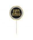 Zápich na tortu - Happy Birthday - Round Wish Biela