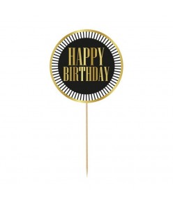 Zápich na tortu - Happy Birthday - Round Wish Biela