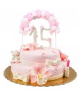 Zápich na tortu - Mäkučký oblúk - 20cm Ružová